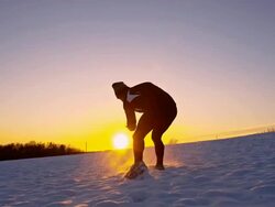 WS TS Athlete Training In The Snow Stock Footage