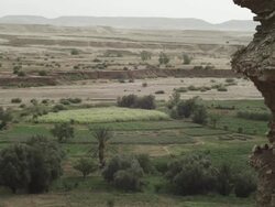 North African, agricultural terrain. An expansive static shot of the landscape. Stock Footage