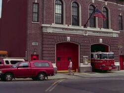 WS ZI View of arched windows of engine 287 fire station / Queens, New York, United States   Stock Footage