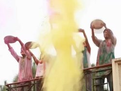 Group of young people celebrating holi festival  Stock Footage