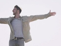 Man standing on pale Stock Footage