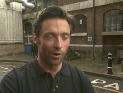 Hugh Jackman absaeil for Help the Heroes/ X-Men origins: Wolverine Stock Footage