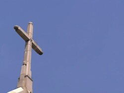 A church crucifix, as seen from close up  Stock Footage
