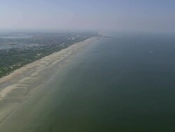 WS AERIAL View of beach / Flanders, Belgium Stock Footage