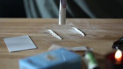 Snorting cocaine Stock Footage
