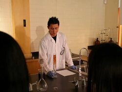 Asian Male Technician, Teacher, Professor Teaches Students Stock Footage
