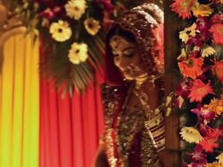 Portrait of a Indian bride smiling  Stock Footage