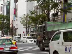 MS, Traffic on the Ginza, Sukiyabashi Street, Tokyo, Japan Stock Footage