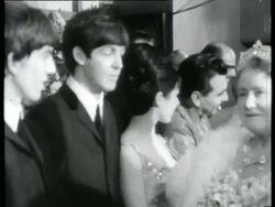Beatles and Marlene Dietrich meet the Queen Mother Stock Footage
