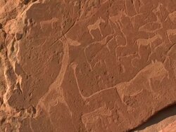 Rock art at Twyfelfontein, North Western Namibia. National Monument and World Heritage Site Stock Footage