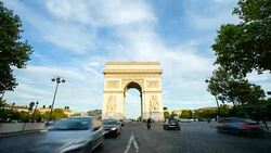 Arc de Triumph, Paris France  time lapse Stock Footage