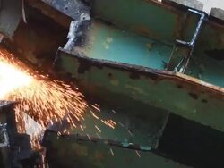 Cutting metal plates Stock Footage