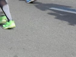 Marathon running, Real Time + Audio Stock Footage