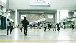 Commuters at Shinagawa Station Stock Footage