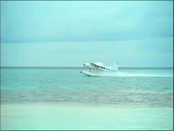 MS Sea plane taking off from sea Stock Footage