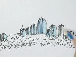 Landscape sketches,Hand-painted Stock Footage