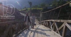 Bridge on the river Swat Stock Footage