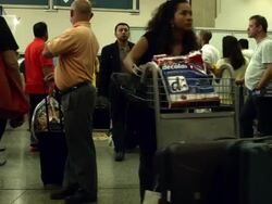 Fans Arrive For The FIFA 2014 World Cup At Rio De Janeiro Galeao International Airport Stock Footage