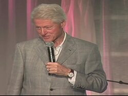 Former President Bill Clinton at the Barbra Streis Stock Footage