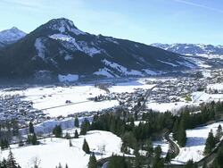 WS View of town in winter / Bad Hindelang, Bavaria, Germany Stock Footage
