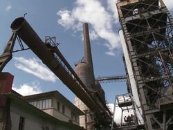 MS Shot of Old steelworks / Uckange, Lorraine, France Stock Footage