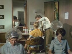 Military women at the hair salon Stock Footage