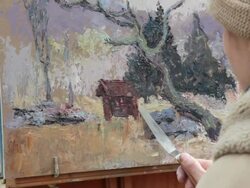 Spring plein air 2 Stock Footage