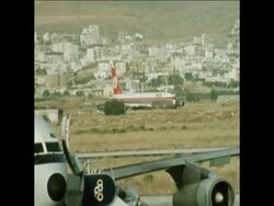 SYND 28/9/72 THREE ARAB AIRLINERS ARE FORCED TO LAND IN ATHENS BECAUSE OF BOMB SCARES News Clip