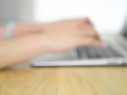 Typing keyboard notebook Stock Footage