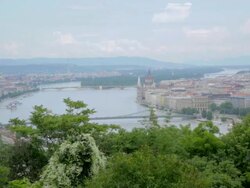High angle Budapest from Gellert Hill Stock Footage