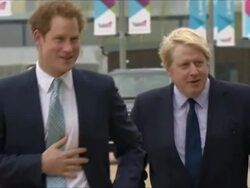 Prince Harry & Boris Johnson at Re opening of London 2012 Olympic Park - renamed Queen Elizabeth Olympic Park after refurbishment News Clip