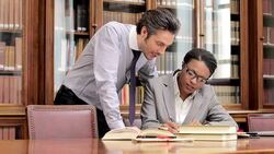 Lawyers working together in office Stock Footage