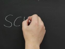 Writing &quot;Science&quot; on Blackboard - HD &amp; PAL Stock Footage