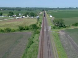 Train running through the contryside Stock Footage