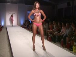 Models walk the runway during the Luli Fama swimwear 2012 show Stock Footage