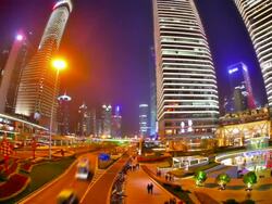 Night Shanghai Stock Footage