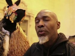 Nick Cave Creates Installation And Performance Piece At NYC's Grand Central Terminal Stock Footage