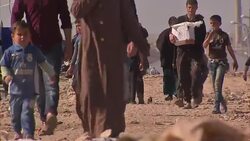 Refugees in camp outside Mosul News Clip