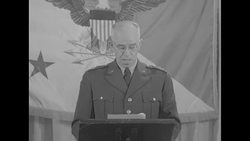 At the Pentagon in Washington, DC, Gen. Omar Bradley speaks about the Cold War News Clip