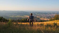 SLO MO Man Feeling Triumphant Stock Footage