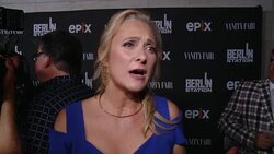 INTERVIEW - Caroline Goodall on what makes the series different from other CIA/espionage shows at EPIX Los Angeles Premiere of ï¿½Berlin Stationï¿½ Stock Footage