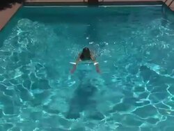 Swimmer lady in the pool Stock Footage