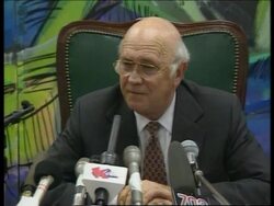 SOUTH AFRICA: F.W. DE KLERK RESIGNS AS LEADER OF NATIONAL PARTY UPDATE News Clip