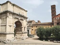 Arch of Titus in Roman Forum Stock Footage