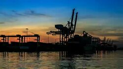 Dawn Cargo Import Industrial Stock Footage