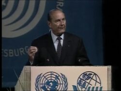 TAPE of Chirac's address to Earth Summit News Clip