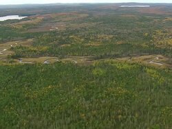 WS ARIEAL View of Meandering river / Maine, United States Stock Footage