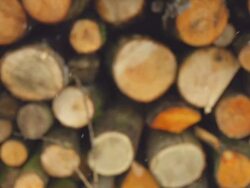 HD SUPER SLOW-MO: Snowflakes And Firewood Stock Footage