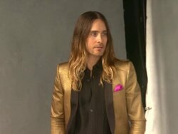 Jared Leto at the 86th Academy Awards Nominee Luncheon - Interviews Stock Footage
