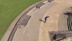 Skateboarder at Skatepark Stock Footage
